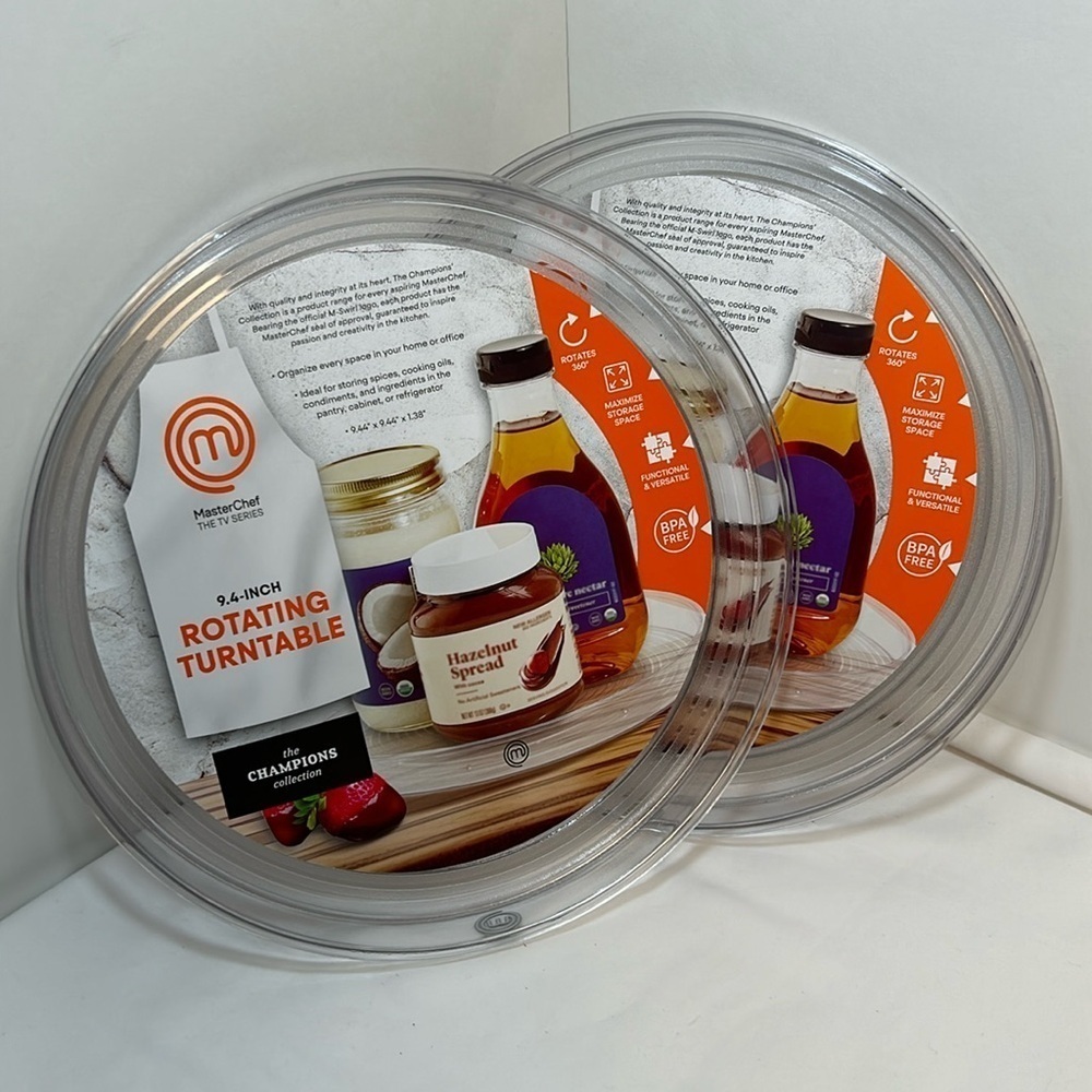 MasterChef Round Plastic Clear  Turntable‎ Food Storage Container for Kitchen
